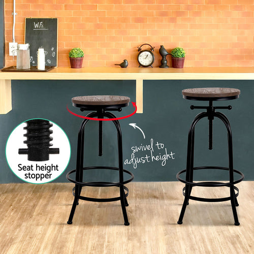 Adjustable Artiss Bar Stools Wood